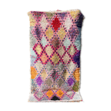 Colorful berber carpet boucherouite 113x217cm