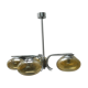 Vintage chandelier chrome and glass smokes 5 lights