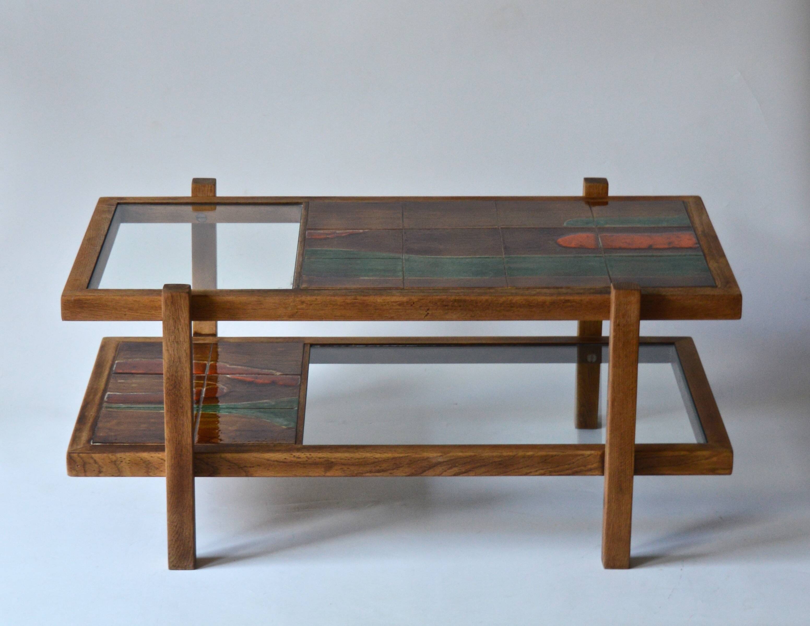 ceramic and glass coffee table