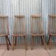 Scandinavian solid wooden high back spindle chairs, set of 4