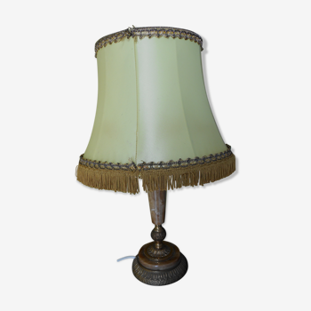 Alabaster lamp and gilt bronze, silk Lampshade