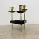 Mid century candle holder brass and lucite , 1970s