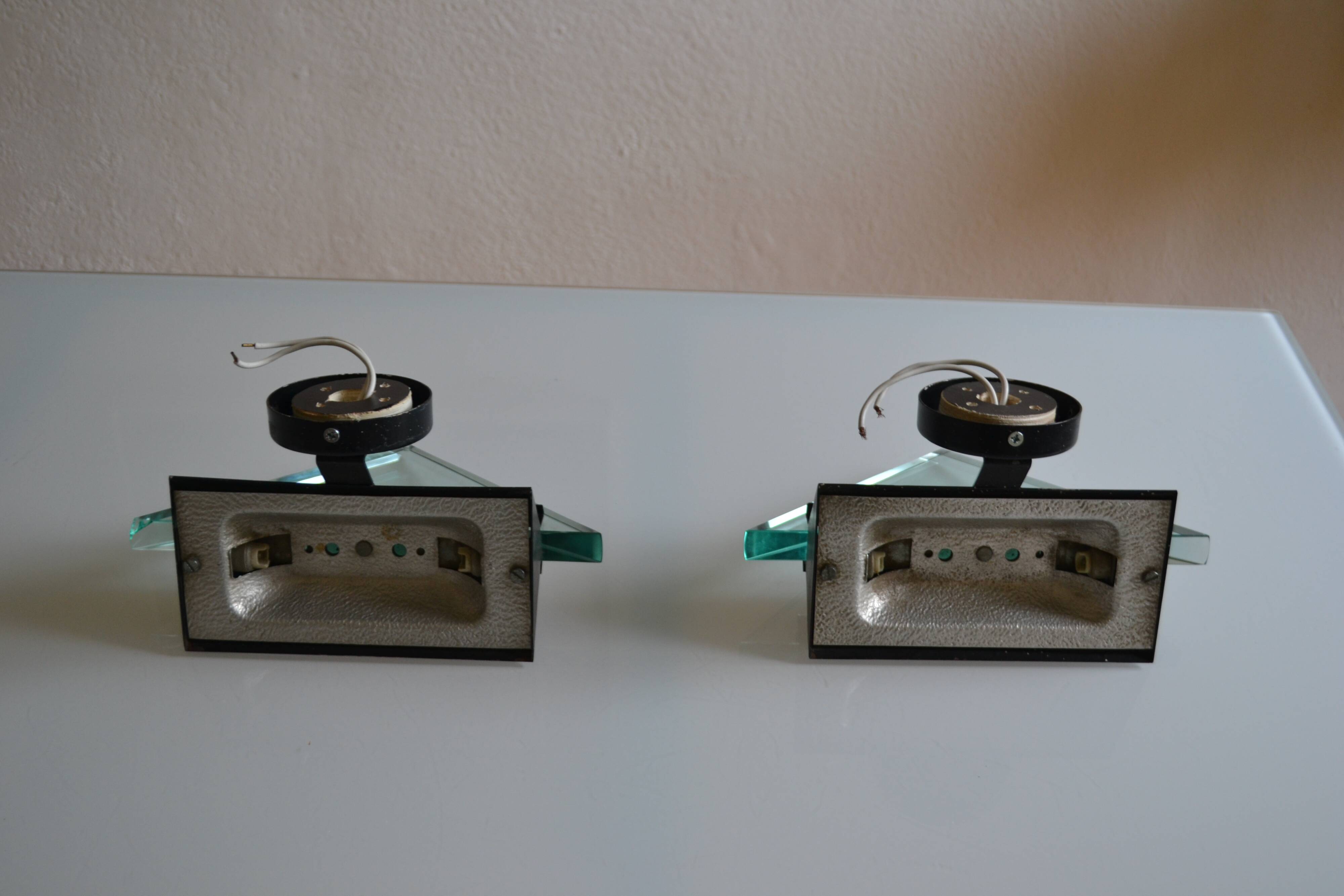 Pair of postmodernist wall sconces, 1980