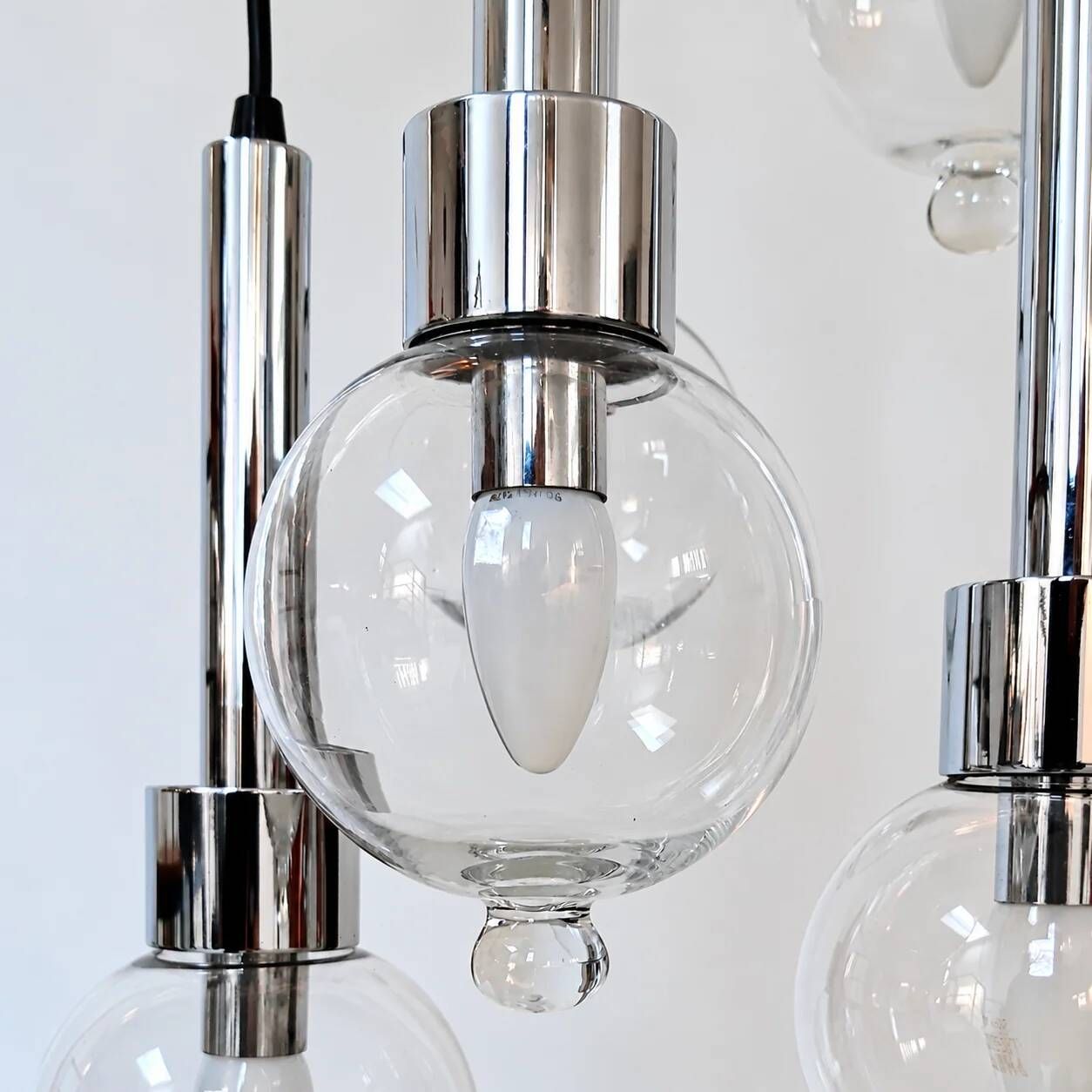 Abo Randers cascade 5 drop lamp for A/S Denmark 1970s