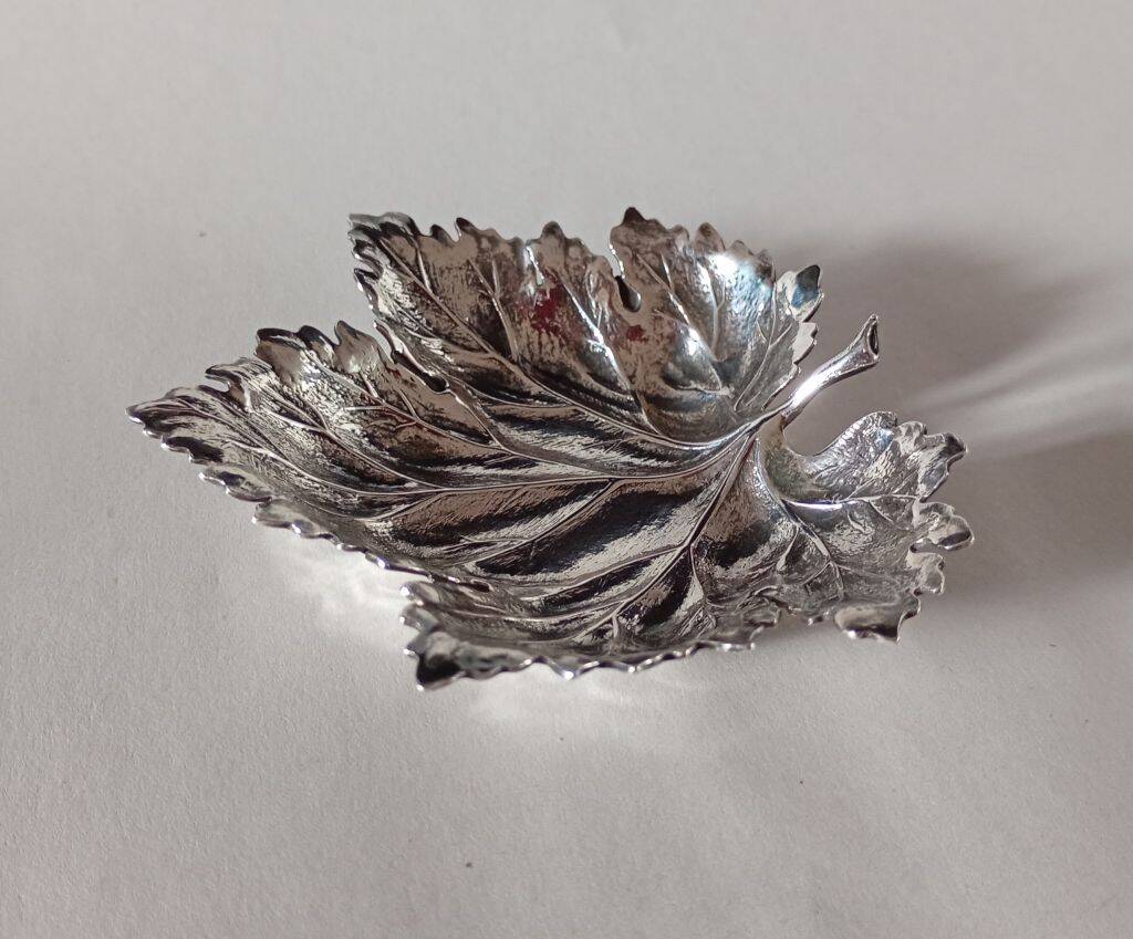 Gianmaria Buccellati Sterling Silver Vine Leaf Dish Italian 925 Silver