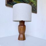 Brutalist walnut table lamp 1950