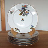 6 flat porcelain plates peacock