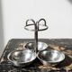 Small display stand with 3 vintage silver-plated metal bowls in Art Deco style