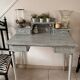 Secretary desk Henri II with grey Gustavian steps