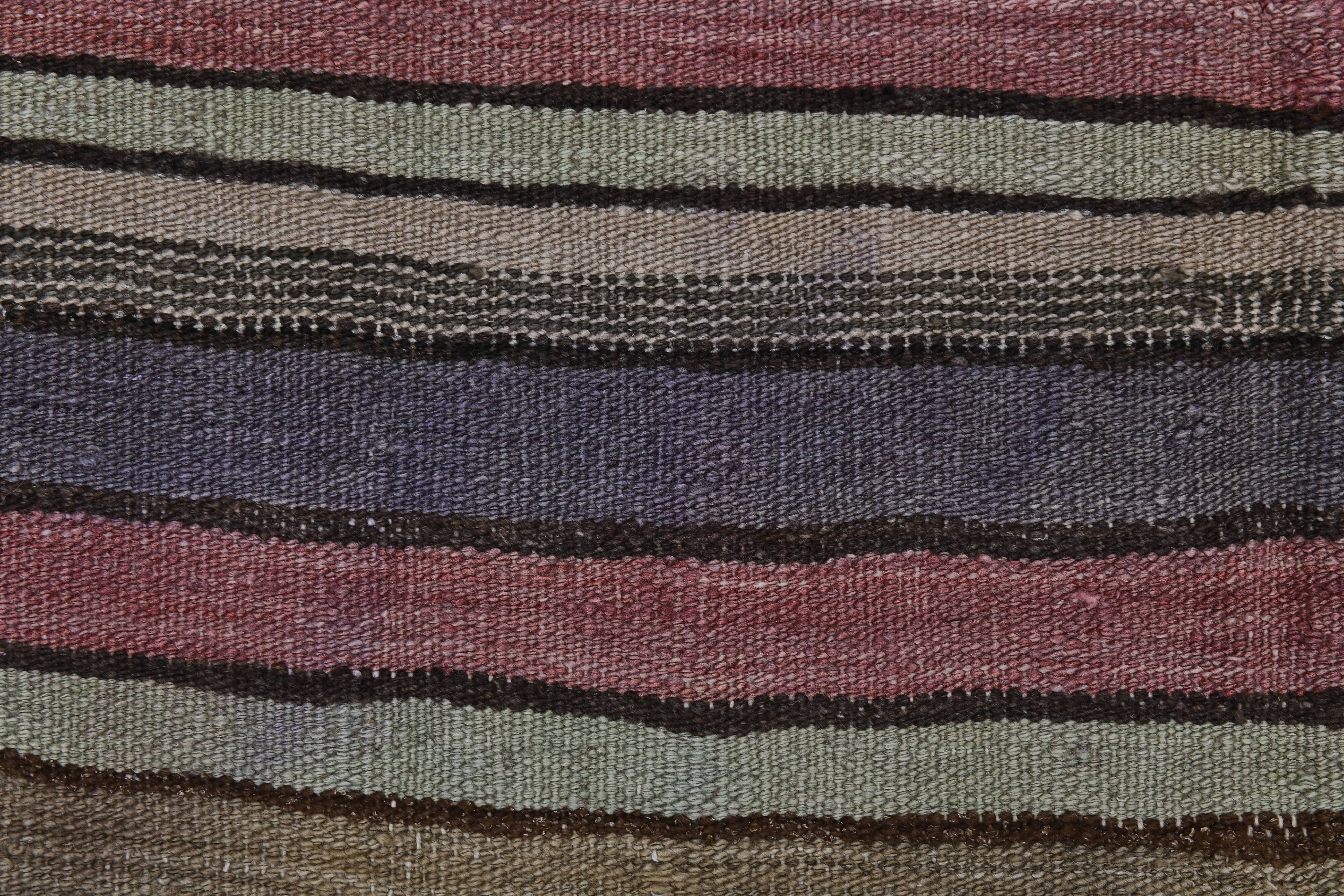 Blue & Green Striped Kilim Rug 146x288Cm SK 241322