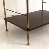Table d'appoint en acajou et laiton, 50's