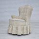 1950s, Danish armchair, reupholstered, creamy/white floral fabric.