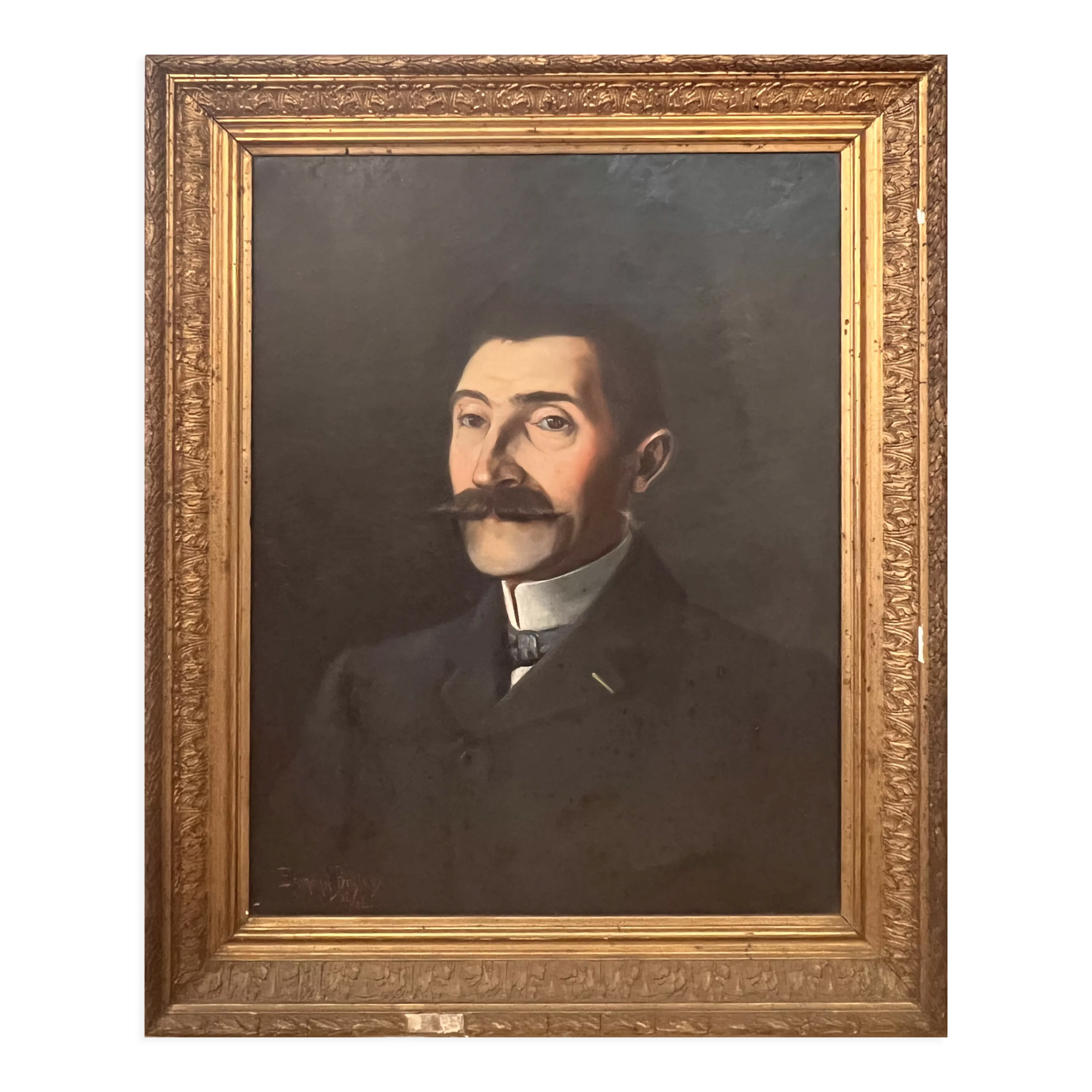 Huile sur toile - portrait homme
