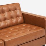 Mid-Century Style 3-Seater Leather Sofa