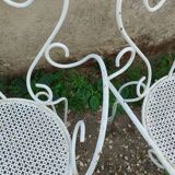 Salon de jardin ancien en fer plein milieu xxeme