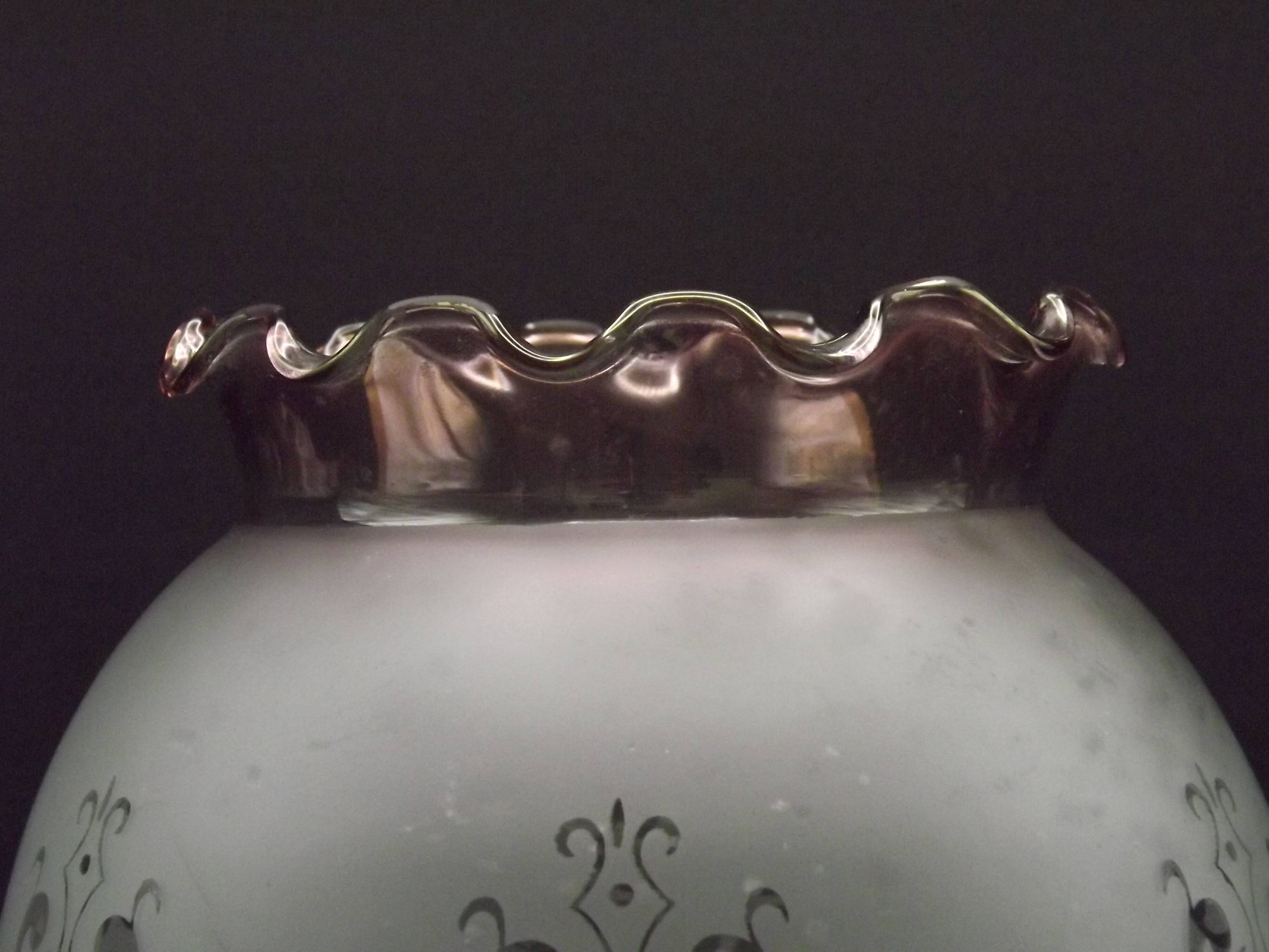 French Vintage Mid Century Decorative Replacement Shade Pink Frilled Edge