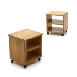 Wooden bedside tables, 1970s, set of 2