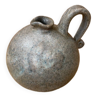Antique grey ceramic ball pitcher 70s vintage