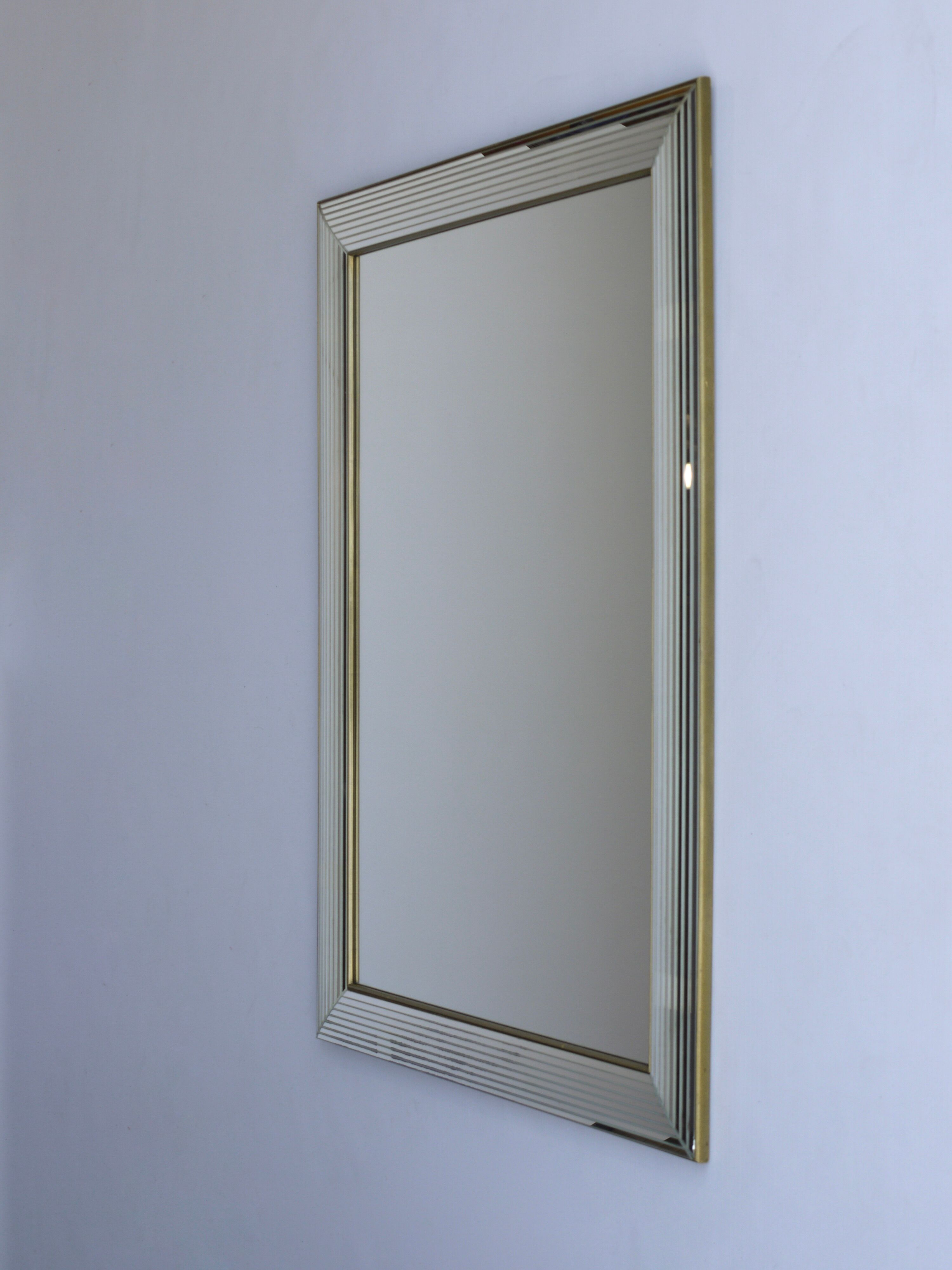 Vintage wall mirror by Deknudt, Belgium 1970