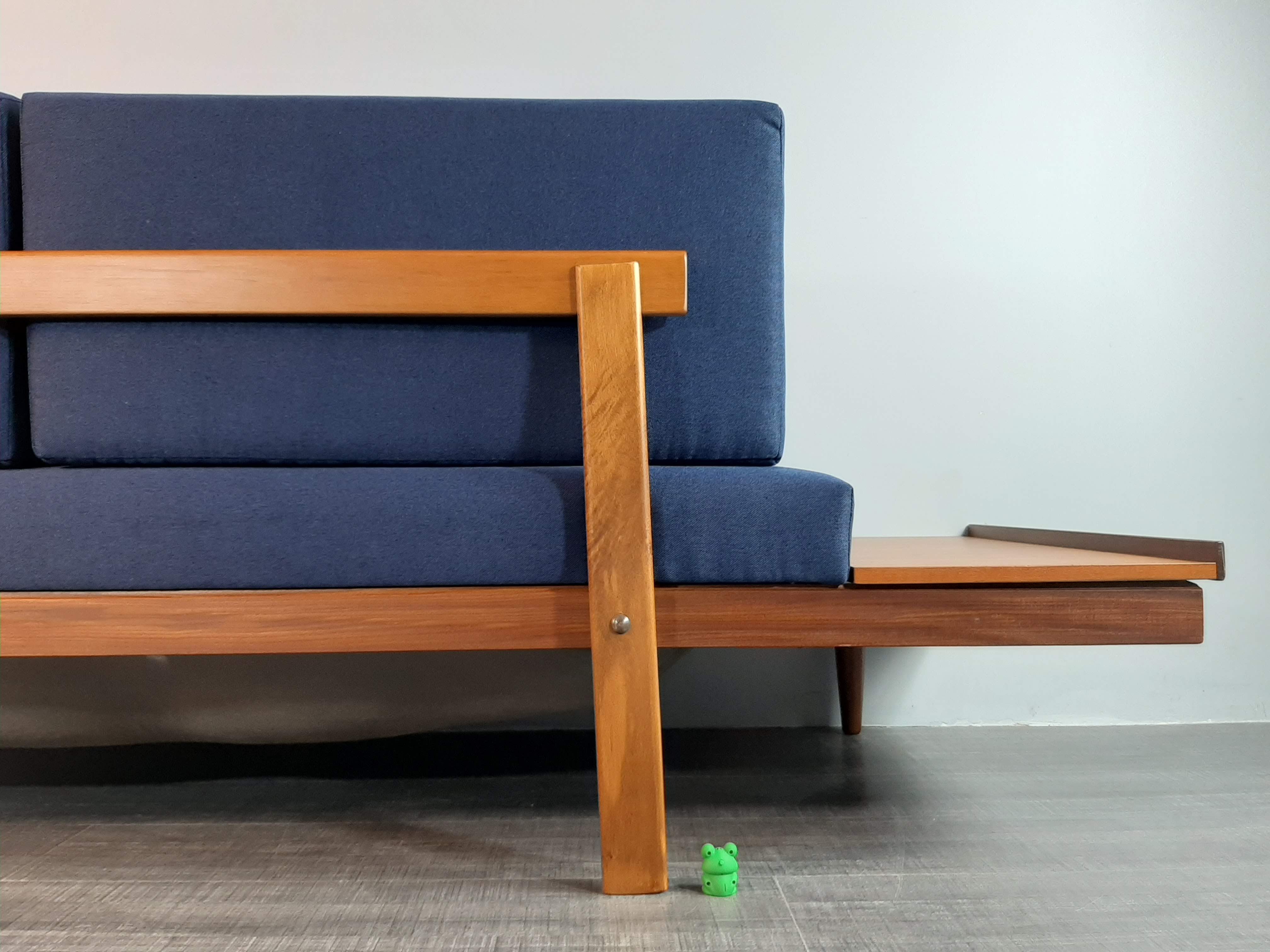 Norwegian daybed sofa teak and fabric by ekornes, 1960s