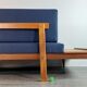 Norwegian daybed sofa teak and fabric by ekornes, 1960s