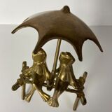 Decorative frogs in gilded brass