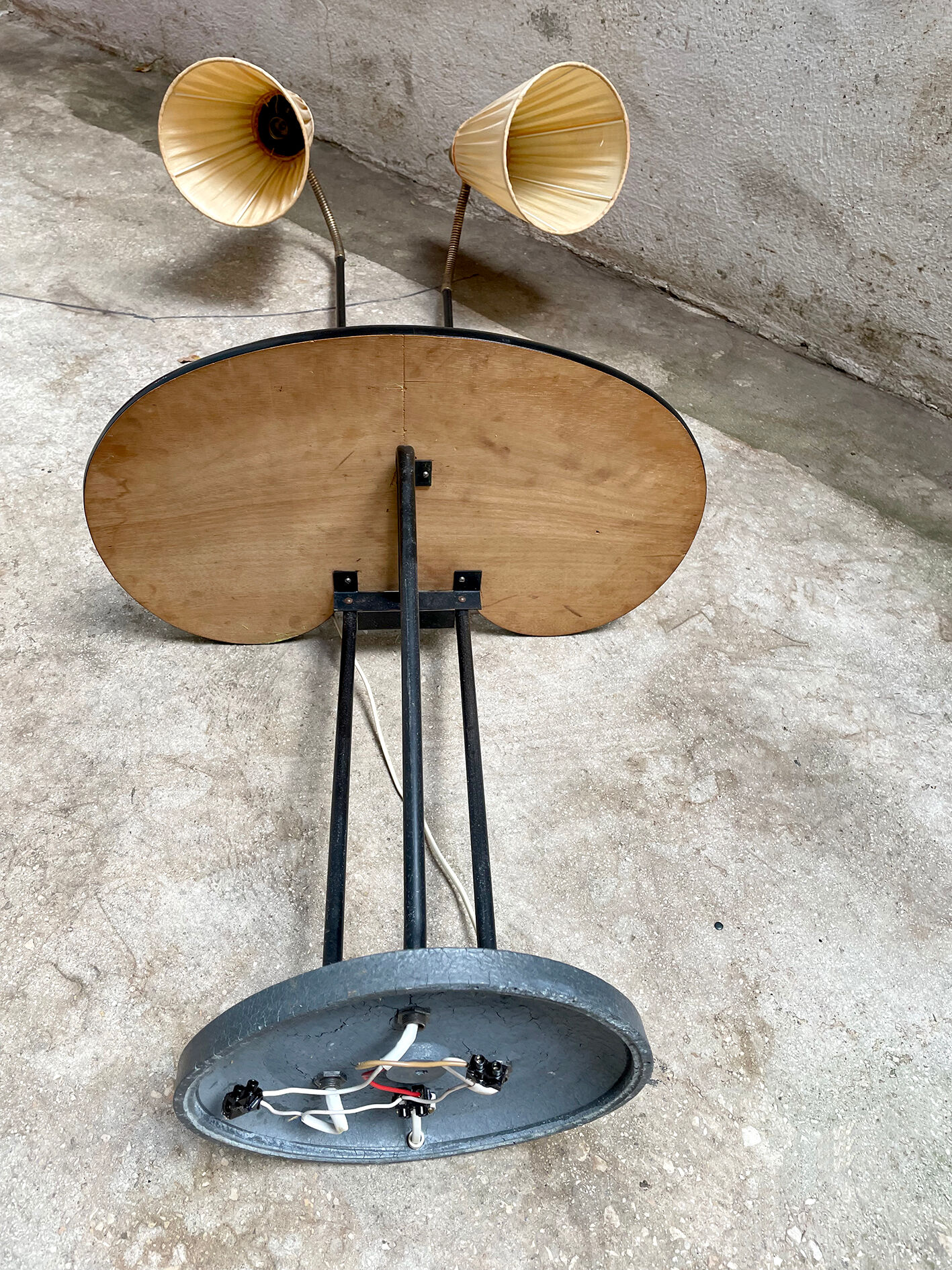 Mid century swedish floor lamp with teak table