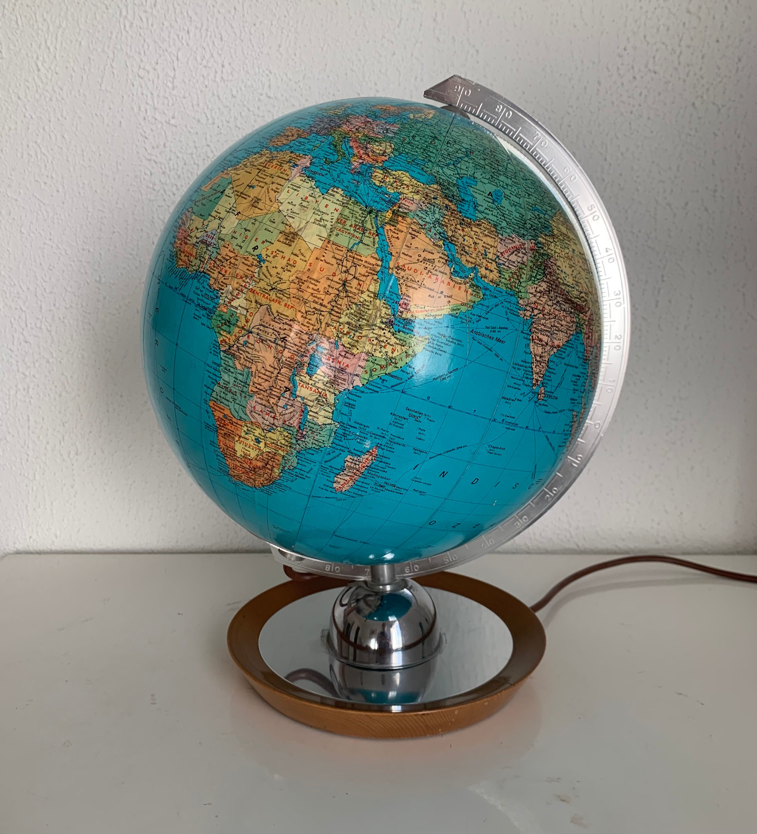 Vintage terrestrial globe 1960 Glass JRO Verlag - 36 cm