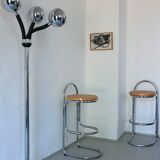 Lampadaire chromé à 3 bras, style futuriste | Italie | Années 1970