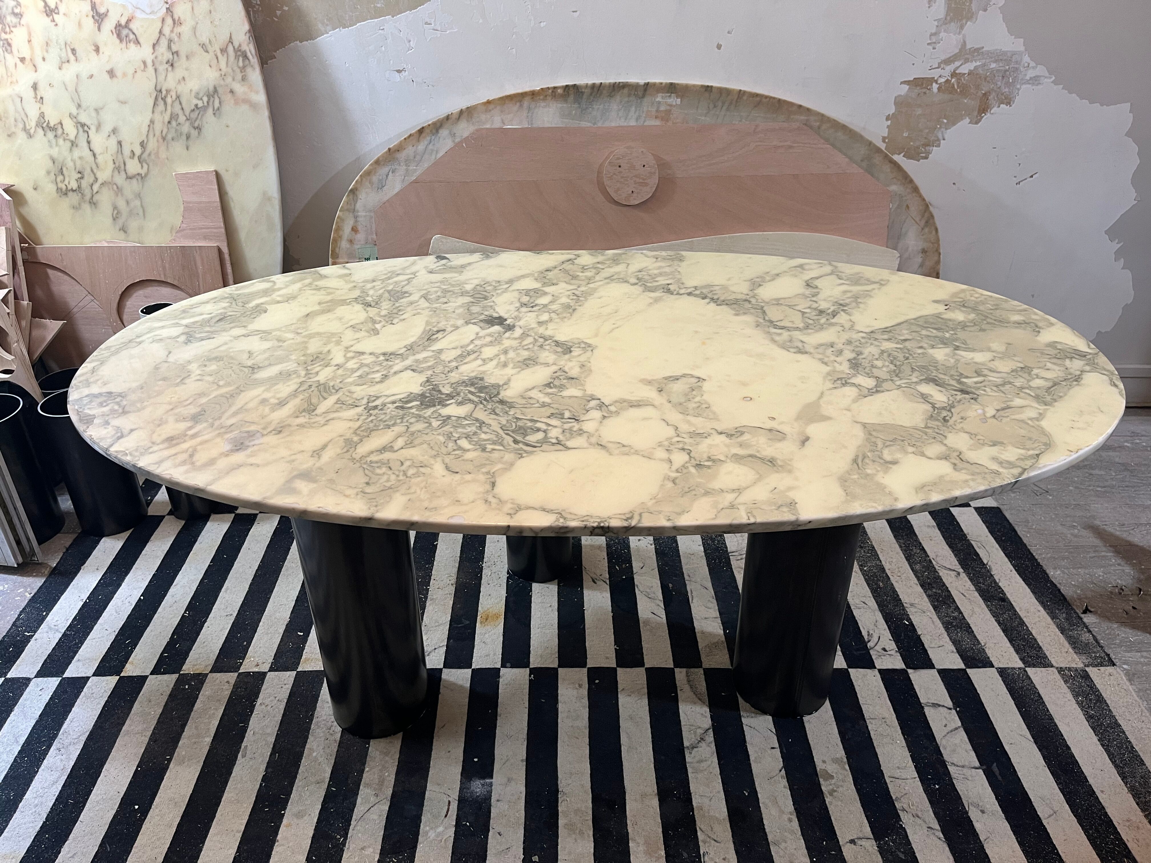 Marble dining table and steel legs