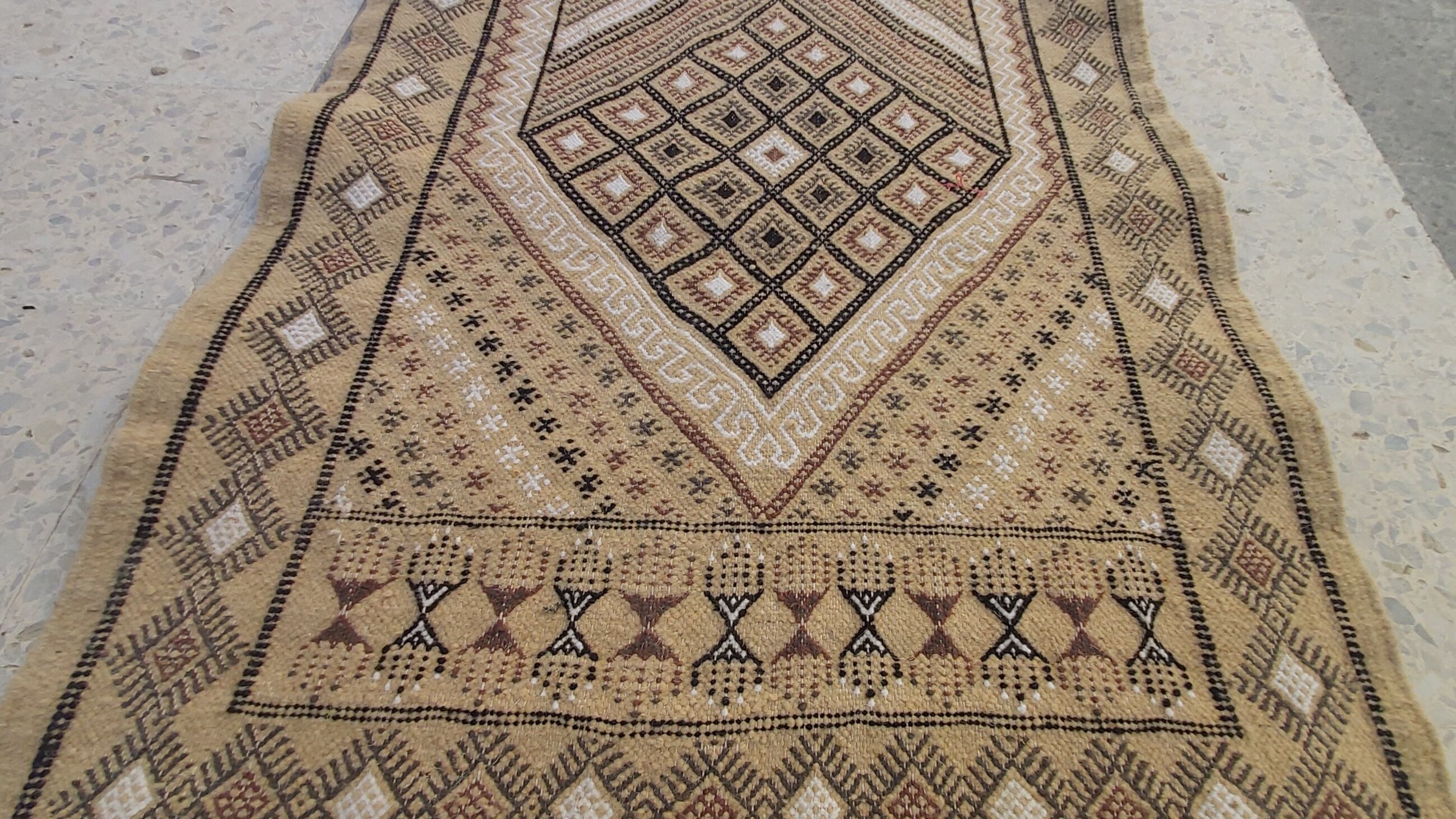 Traditional multi-coloured hallway kilim carpet 280-77cm