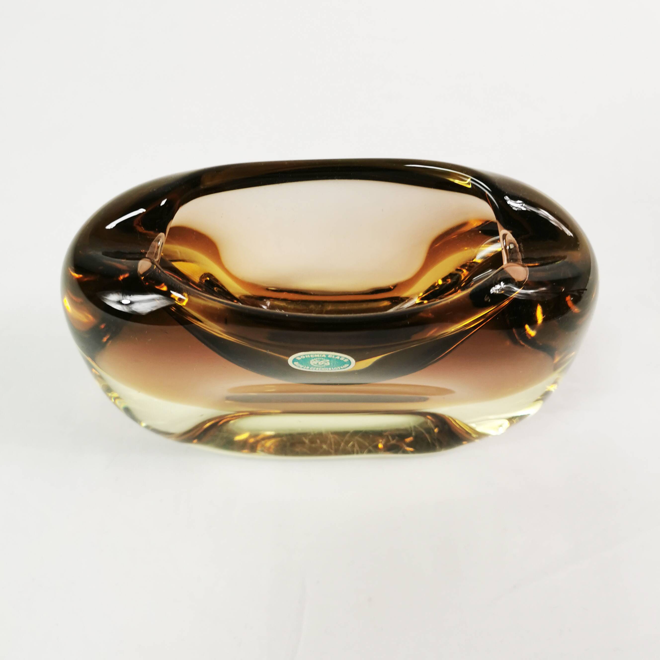 Bohemian Art Glass ashtray, Železný Brod (ZBS), designed by Miloslav Klinge