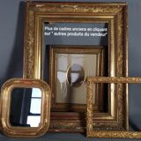 Gilded wooden frame with sheet 56x37 cm, foliage 46.6x27.6 cm beautiful occasion SB