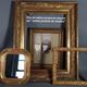 Gilded wooden frame with sheet 56x37 cm, foliage 46.6x27.6 cm beautiful occasion SB