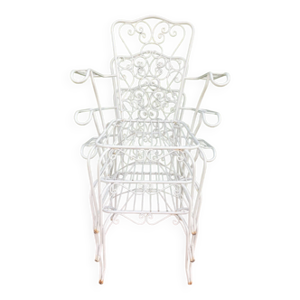 Provençal wrought iron armchairs