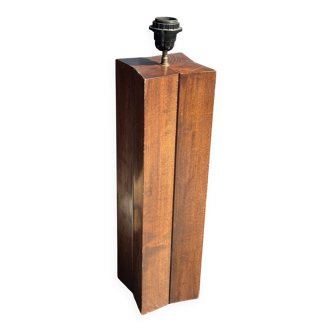 Pied de lampe en bois vintage rectangulaire