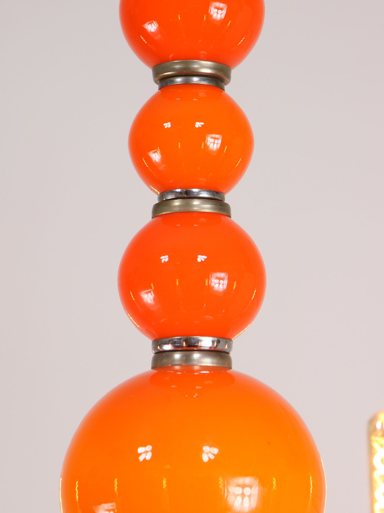 Lustre vintage orange Murano glass 8 bras