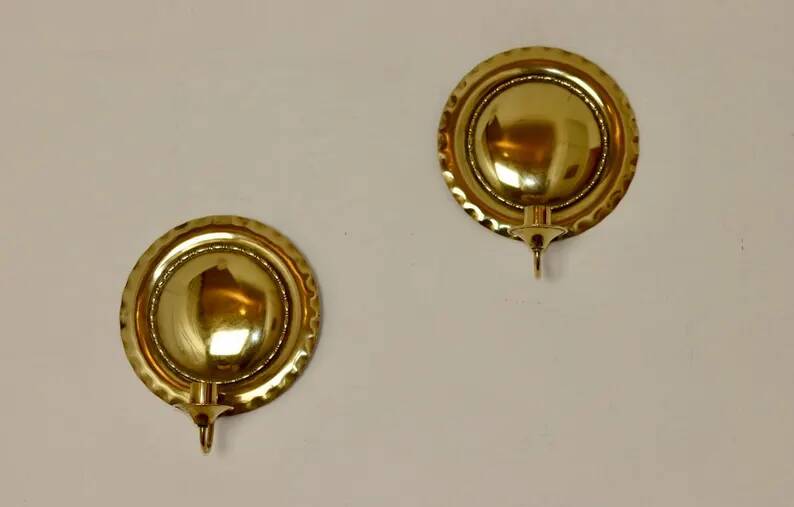 Pair Of Mid Century Swedish Brass Sconces
