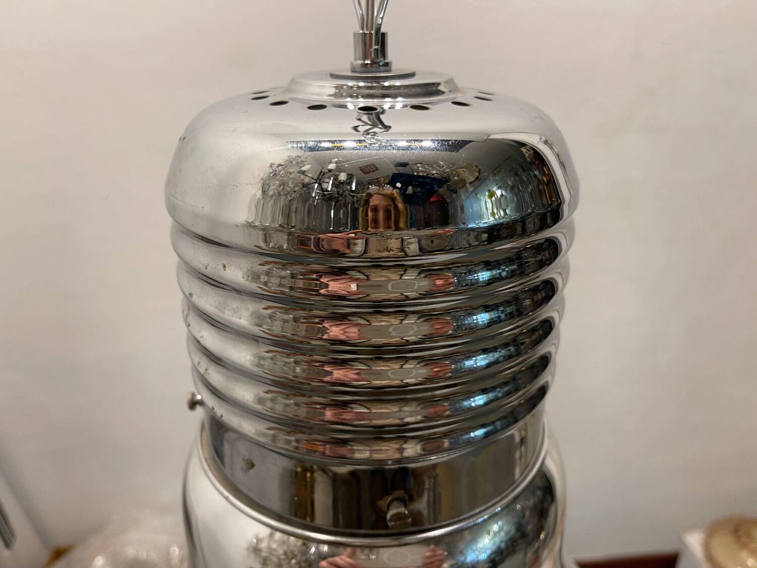 Industrial Italian Chrome Light Pendant 1990’s
