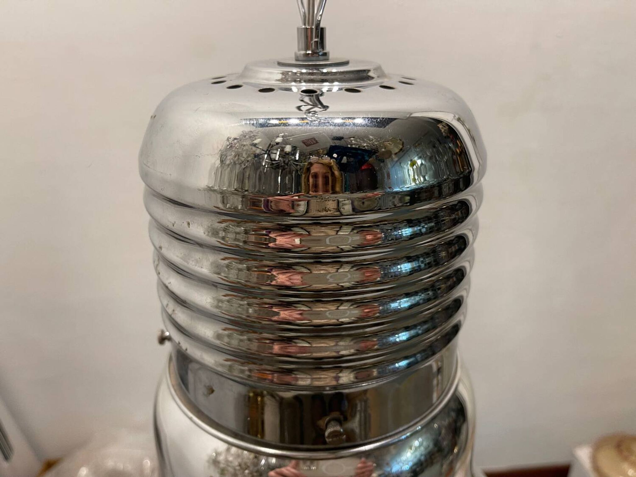 Industrial Italian Chrome Light Pendant 1990’s