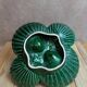 Vintage ceramic server in green with shell design, Vallauris style.