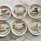 Cheese plates naive designs vintage porcelain