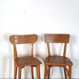 Set of 2 wooden bistro chairs