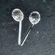 Set of 2 small moulded glass salt spoons – Vintage salt cellar