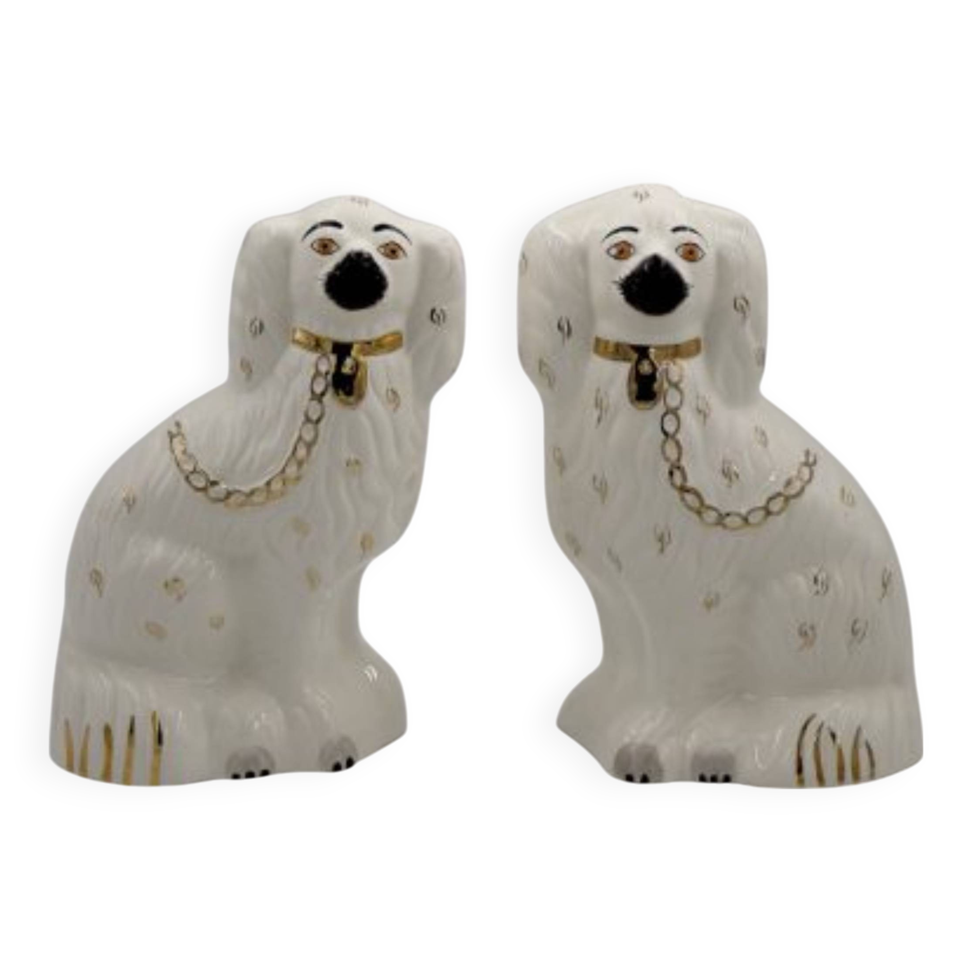 Mid-Century Staffordshire Ceramic Spaniel Mantle Dogs 1378 4 from Beswick