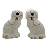Mid-Century Staffordshire Ceramic Spaniel Mantle Dogs 1378 4 from Beswick