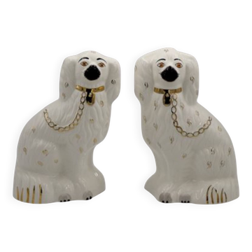 Mid-Century Staffordshire Ceramic Spaniel Mantle Dogs 1378 4 from Beswick