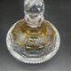 Bohemian crystal bottle, cut and engraved – Frosted floral decoration