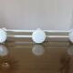Coat rack 3 patères in white lacquered metal 70s