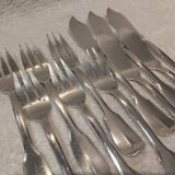 5 fish cutlery sets 11p silver plated metal goldsmith Europfelix uni-flat